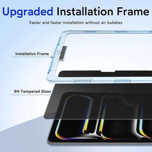 MOBDIK Privacy Screen Protector Compatible with iPad Pro 13 Inch M5 2025 / M4 2024, Anti Spy, 9H Tempered Glass, EZ Kit 1 Pack