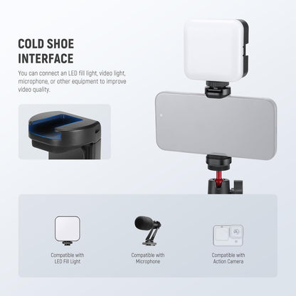 NEEWER Tripod for iPhone with Remote/Action Camera Mount Adapter/Phone Holder, Mini Flexible Camera Phone Tripod Stand Compatible with GoPro Samsung DSLR Camera Webcam for Vlog, Video Recording, T72