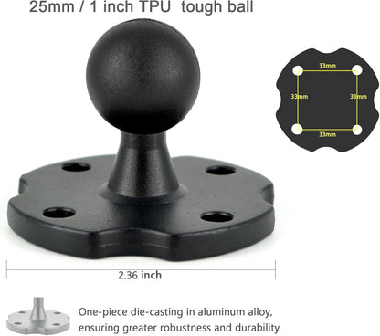 Heavy-Duty Camera Wall/Desktop Mount with 1/4"-20 Thread, Aluminum Alloy Arm, Dual Ball Heads, 1-Inch TPU Ball, Free Rotation,Compatible with DSLR, CCTV, RAM B System