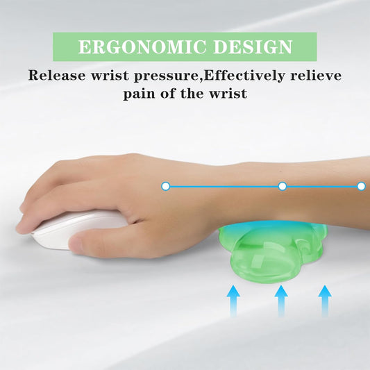 Gel Cloud Mouse Wrist Rest, Cute Wrist Support and Arm Support for Mouse Rest Typing Pain Relief，Suitable for Office/Computer/Laptop/Gaming (Transparent Green)