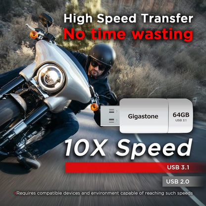 GIGASTONE 64GB Flash Drive (2 Pack) Z60 USB 3.2 Gen 1, 100MB/s Ultra Fast, Retractable Capless Slider Design, Data Storage, Backup for PC/Mac/TV/Car Audio, USB 2.0/3.0/3.1 Compatible