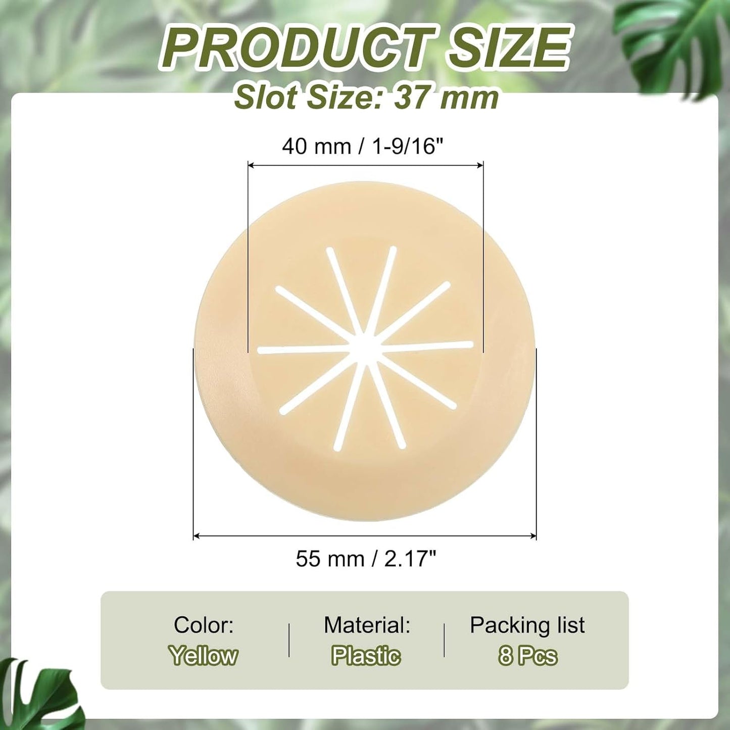 PATIKIL Desk Grommet 1-9/16", 8 Pcs Round Cable Grommet Cord Hole Cover with Adhesive Tape Flexible Table Wire Organizer for Office Home Table Countertop, Yellow