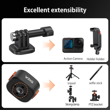 VRIG Quick Release Base Mount Kit for GoPro Accessories, Magnetic Quick Release Camera Tripod Mounts for Insta 360, DJI Osmo Action 5Pro/4/3,Go Pro Hero 13 12 11 10 9,with 1/4" Screw Hole for Tripod