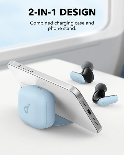 Soundcore P30i by Anker Noise Cancelling Earbuds, Strong and Smart Noise Cancelling, Powerful Bass, 45H Playtime, 2-in-1 Case and Phone Stand, IP54, Wireless Earbuds, Bluetooth 5.4 (Blue)