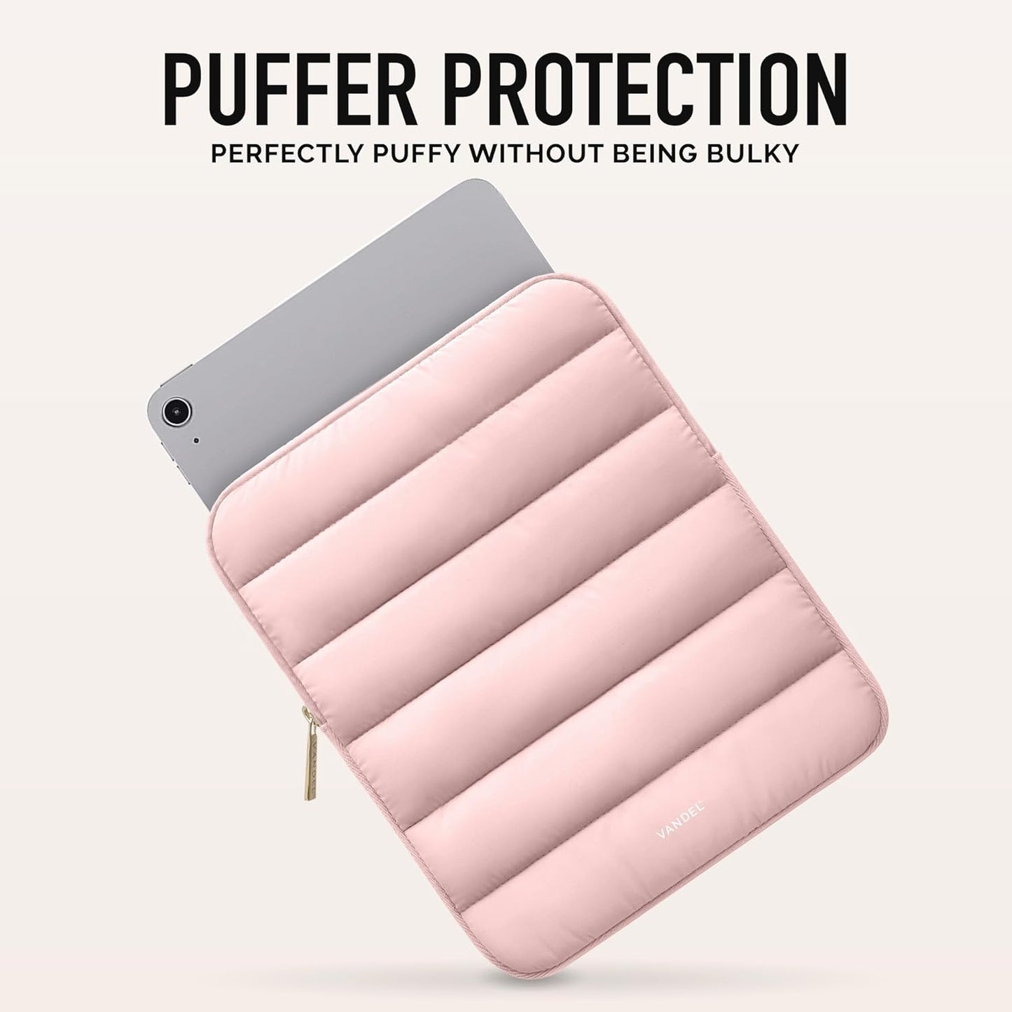 Vandel - The Original Puffy iPad Sleeve 9-11 Inch Tablet Sleeve, Pink i Pad Case for Women and Men, Cute iPad Air Pouch, 9 10 Inch, 11 Inch Bag