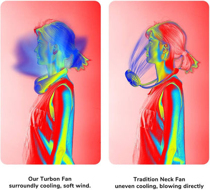 JISULIFE Portable Neck Fan, Hands-Free Bladeless, 5 Speeds, 4000 mAh Battery Operated Wearable Personal Fan, Twistable, Rechargeable, Gift for Women Men-Black