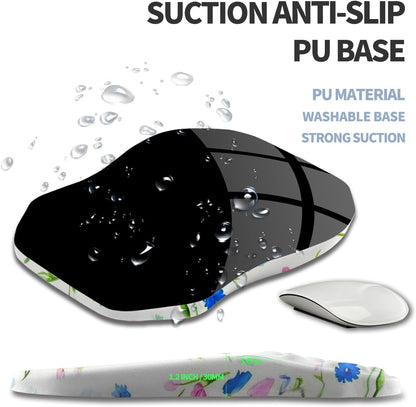 Ergonomic Raised Mouse Pad Wrist Support with Bilateral Slope Memory Foam Mousepad for Wrist Rest and Carpal Tunnel Pain Relief 11.8x7.9〃 Little Flower
