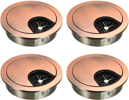 uxcell Cable Hole Cover, 2Inch/50mm Zinc Alloy Desk Wire Cord Cable Grommets Hole Cover for Office PC Desk Cable Cord Organizer, 4Pcs Red Bronze
