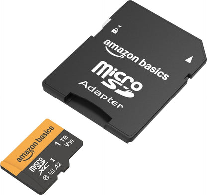 Amazon Basics 1TB microSDXC Card with Adapter, Read Speed Up to 200MB/s, 1-Pack