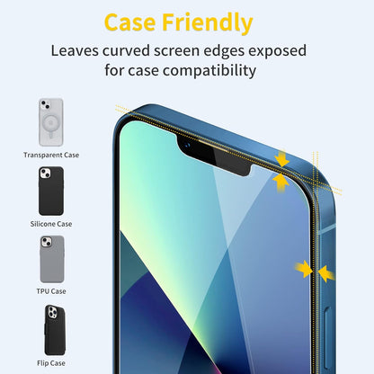 UNBREAKcable Shatterproof Tempered Glass Screen Protector for iPhone 13 Mini [3-Pack] [99.99% HD Clear] [Easy Installation Frame] [9H Hardness] [Bubble Free] for Apple 13 Mini 5.4''
