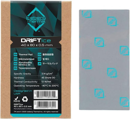 Iceberg Thermal DRIFTIce Thermal Pad 80mm x 40mm x 0.5mm (13 W/mK)