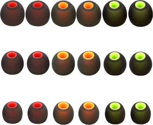 Silicone Replacement Earbud Covers Fit Most in-Ear Earbuds(Inner Hole 3.8mm -5.1mm) Headphone Ear Tips 9 Pairs S M L