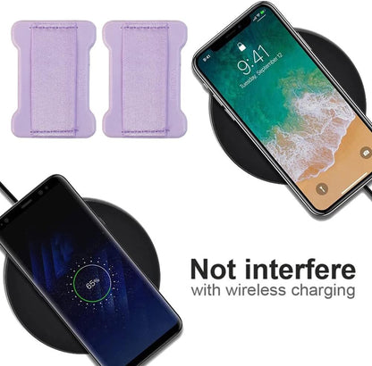 Universal Phone Grip for Smartphones - Phone Holder for Hand - Wireless Charging Compatible - 2Pack (Purple)