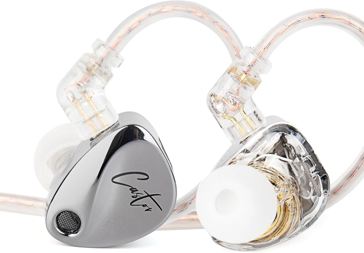 KZ Castor in Ear Monitor Headphones, HiFi Bass Wired Earphone Sound Tunable Noise Isolating IEMs, Dual-Dynamic Driver Wired Earbuds, 2PIN-C Detachable Cable for Singers Musicians