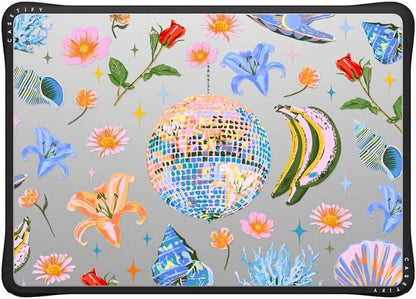 CASETiFY Impact MacBook Air 13.6" (M2-M4) Case [Cushioned Impact Corners/Scratch-Resistant/Anti-Slip Grip] - Disco Magic - Clear Black