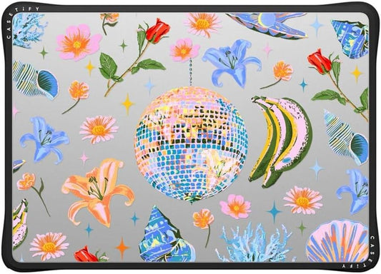 CASETiFY Impact MacBook Air 13.6" (M2-M4) Case [Cushioned Impact Corners/Scratch-Resistant/Anti-Slip Grip] - Disco Magic - Clear Black