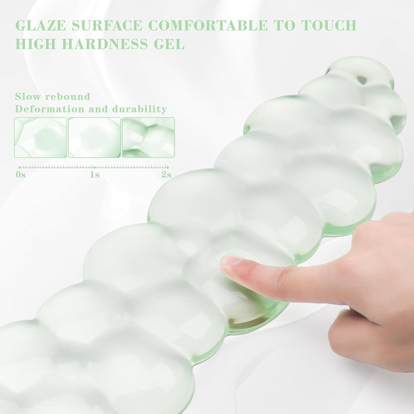 Gel Cloud Keyboard and Mouse Wrist Rest, Cute Wrist Support and Arm Support Rest for Typing Pain Relief，Suitable for Office/Computer/Laptop/Gaming Set-Green