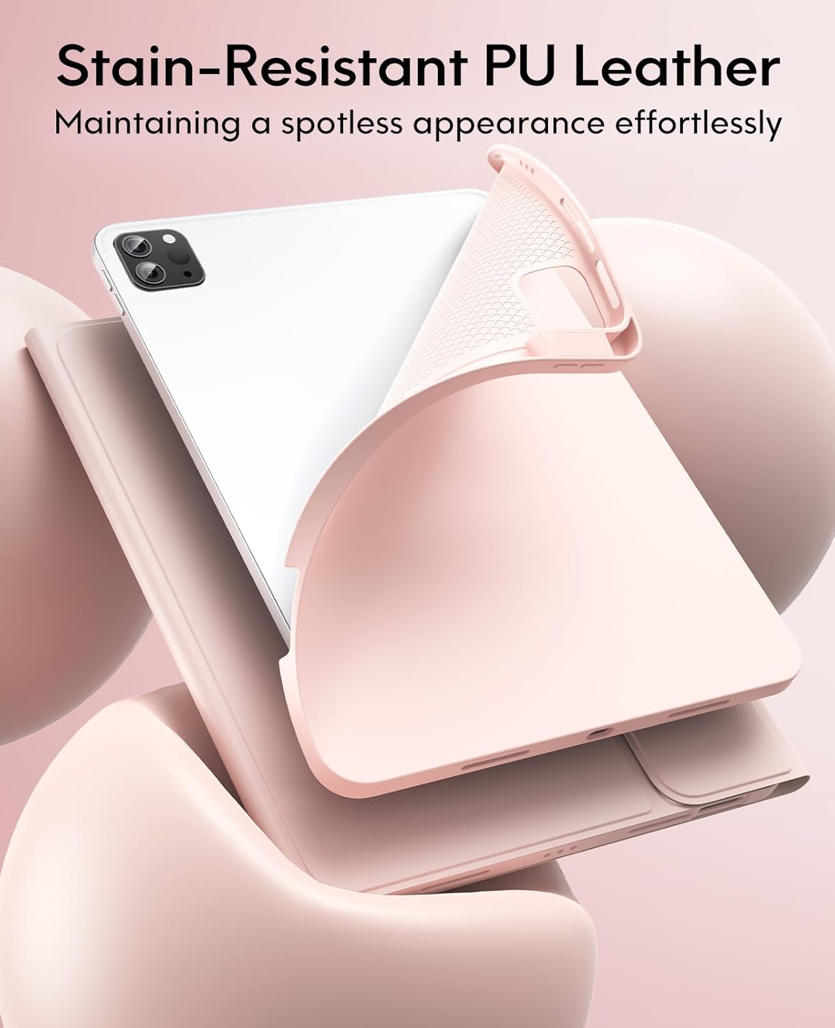 GreenLaw Keyboard Case for iPad Air 11-inch (M3/M2) 2025/2024 & Air 4th/5th Gen & iPad Pro 11 inch (1st/2nd/3rd/4th Gen), Smart Touchpad, 7-Color Backlit, Stain Resistant Cover, Blush Pink