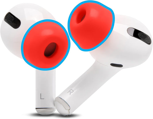 WC TipZ - Upgraded Memory Foam Ear Tips for Airpods Pro Made by Wicked Cushions | Improved Comfort, Tighter Seal, Better Foam Rebound Time | Fits Perfectly in Charging Case | Lava Red