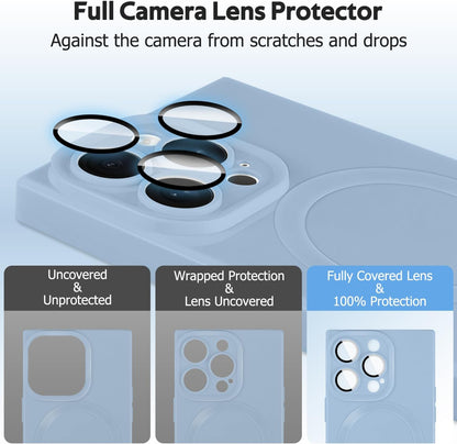 Designed for iPhone 15 Pro Case Compatible with Magsafe Cover Camera Lens Protector Military Grade Protection Shockproof Soft TPU Slim Magnetic Phone Case for iPhone 15 Pro Blue