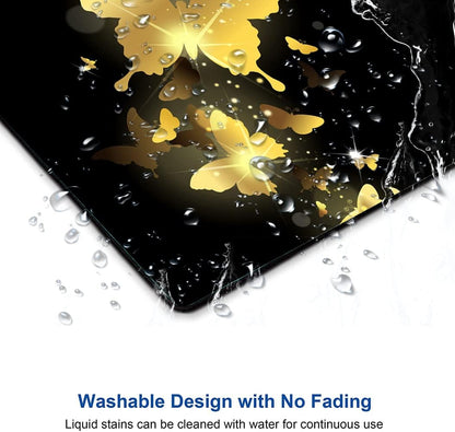 Hokafenle Mouse Pad, Gold Butterfly Mouse Pad, Cute Mouse Pads with Design, Square Mouse Mat Waterproof Non-Slip Rubber Base Mousepad for Office Laptop