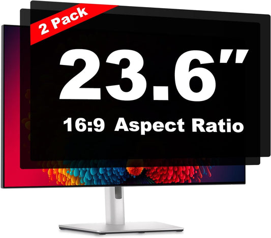 23.6 Inch Computer Privacy Screen Shield [2 Pack] for 16:9 Widescreen Desktop Monitor - Anti-Glare Blue Light Privacy Filter and Anti Spy Privacy Screen Protector Film