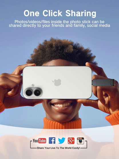 512GB Flash Drive Intended for iPhone, Memory Stick Storage Files Photos Videos Backup, Compatible with iPhone iPad Android PC, Plug and Play, No Application Required (Metal Gray)