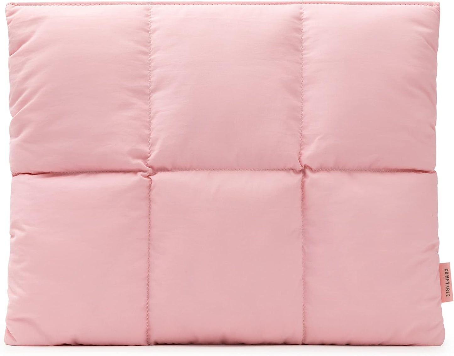 Comfyable Puffy Laptop Sleeve 15 Inch 16 Inch, Quilted Puffer Laptop Carrying Case for Women, Pillow Pouch Compatible for MacBook Air 15 in M4 2025 & MacBook Pro 16 in M4 2024, Pink