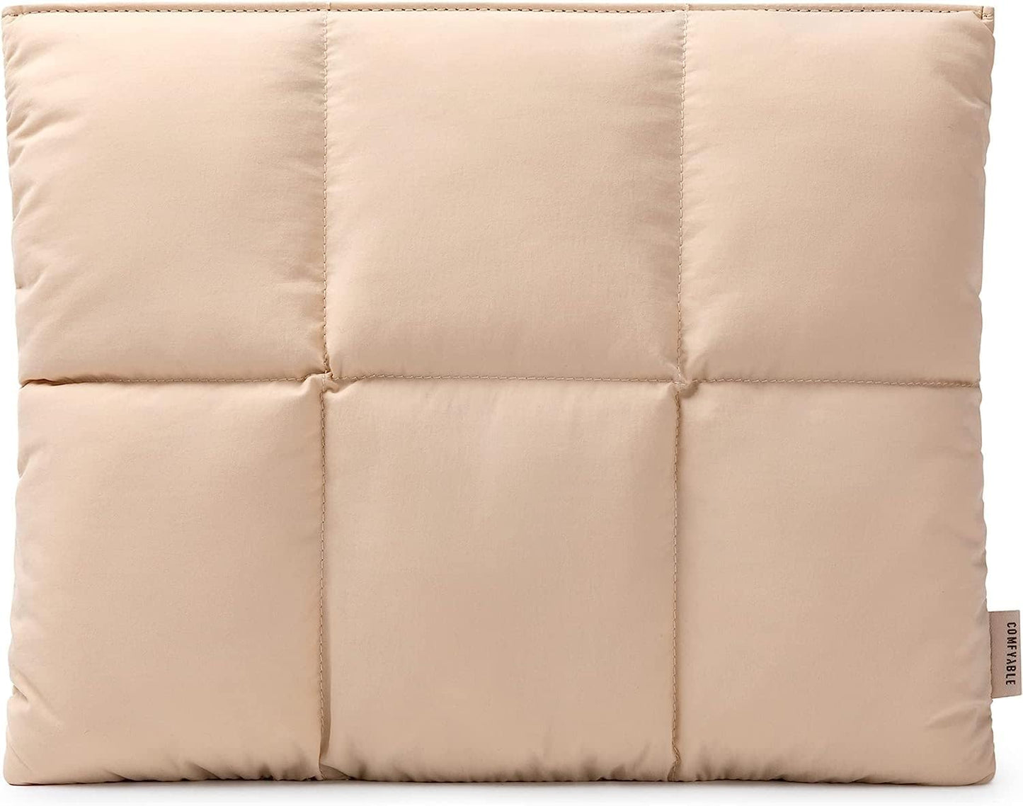 Comfyable Puffy Laptop Sleeve 13 Inch 14 Inch, Quilted Puffer Laptop Carrying Case, Pillow Case Compatible with MacBook Air M4 2025 M3 M2 M1, MacBook Pro M4 Pro/Max, Sand