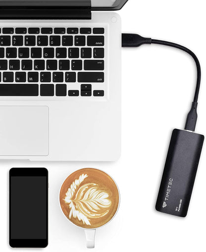 Timetec 1TB Portable External SSD USB3.2 Gen2 Type C Up to 550MB/s Ultra-Light Aluminum Mini External Solid State Drive with USB C to A Cable/USB A to C Adapter for Desktops/Laptop/Mac/Mobile - Black