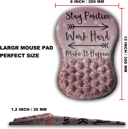Mouse Pad Wrist Support, Ergonomic Mouse Pad with Massage Dot, Comfortable Computer Mouse Pad for Laptop, Wrist Rest Pain Relief Mousepad with Non-Slip PU Base for Office & Home, 12 x 8 in