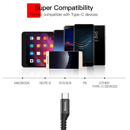 Baseus USB Type C Cable for Car, Retractable Cable(3FT) Curly USB A to USB-C Fast Charger Cord Compatible Samsung Galaxy S10 S9 S8 Plus Note 9 8, Moto Z, LG5/G6/V20, USB C Devices (Black)