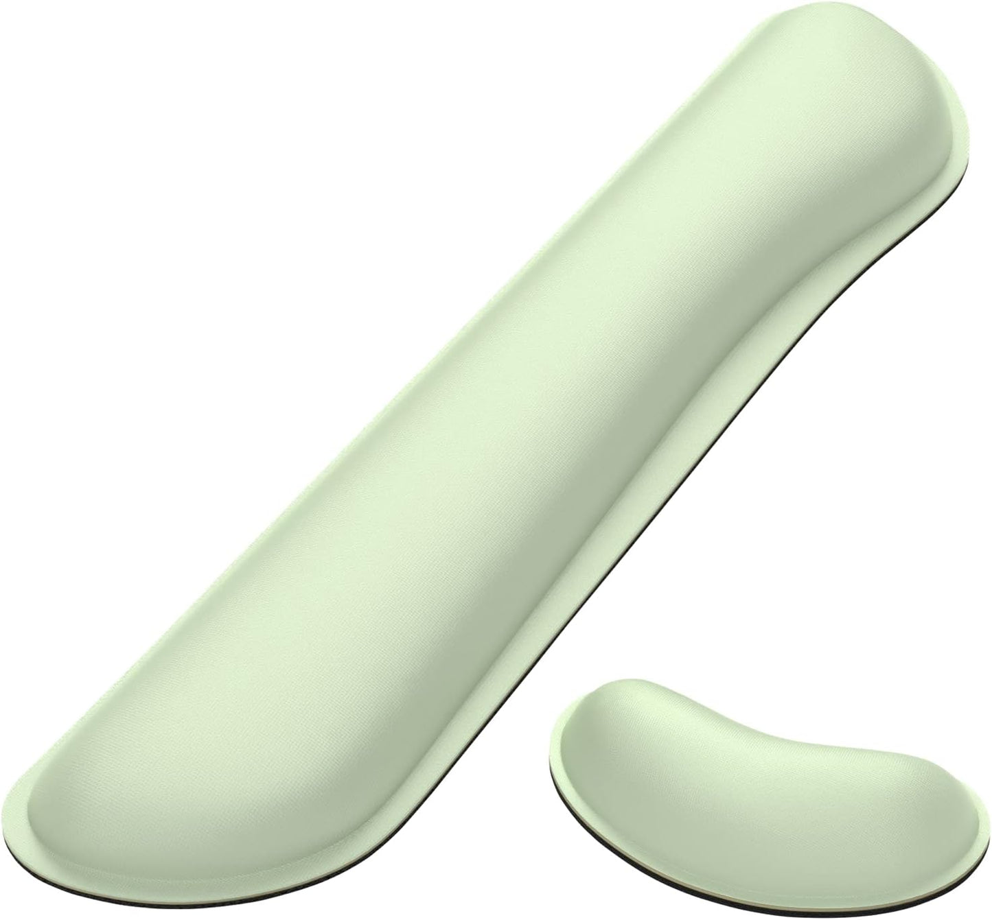 Dapesuom Enlarge Keyboard Wrist Rest, Memory Foam Wrist Cushion for Desk Mats Support, Cute Typing Pain Relief Keyboard Mouse Pad Rests Set with Non-Slip Base for Gaming Laptop Office, Lake Green