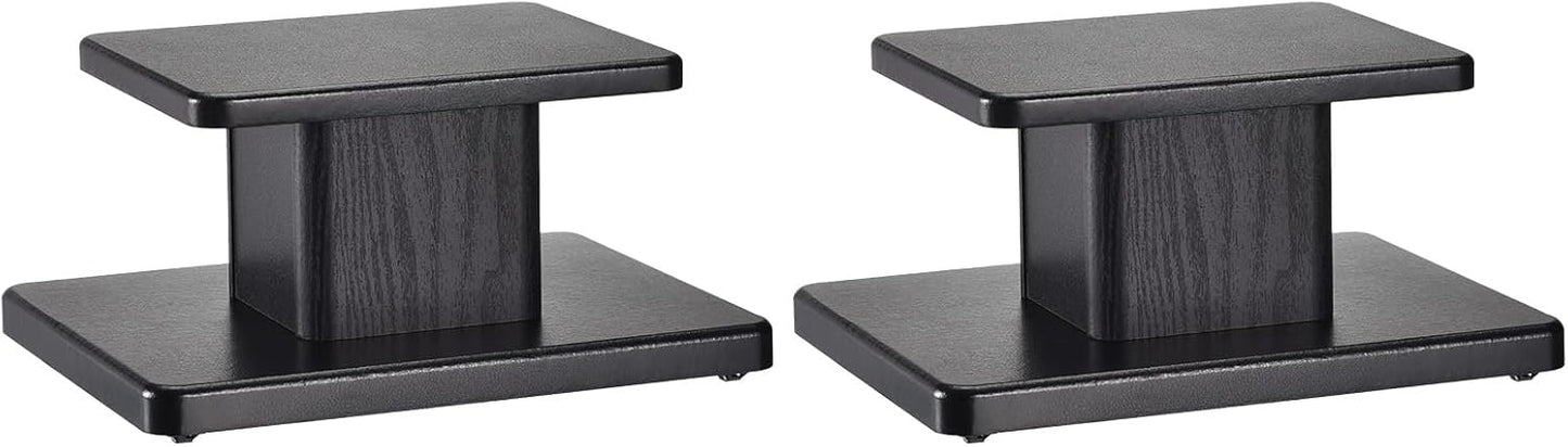 MECCANIXITY Wood Speaker Stands, 2 Pack 5.9 Inch (15cm) Universal Speaker Stand Hollowed Bases Enhanced Audio Listening for Home Theaters Cinema