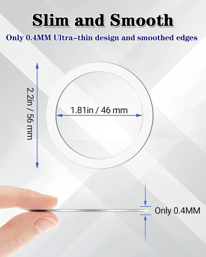 Metal Rings 10PCS,Ultra-Thin(0.4mm) for MagSafe Sticker,Magnetic Adapter,Phone Cases&Wireless Charger,Compatible with iPhone 16/15/14/13,Galaxy S24/S23/S22/Kindle(White 10PCS)