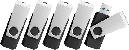 TOPESEL 5 Pack 64GB USB 3.0 Flash Drives, Thumb Drives for PC and Laptops