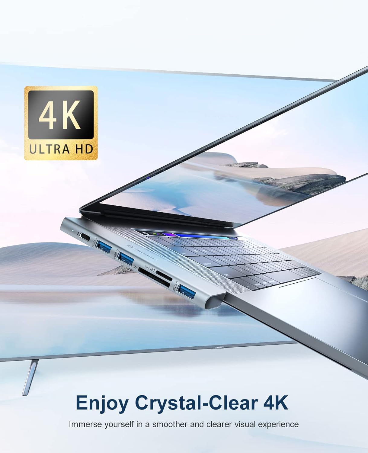 USB C Hub Adapter MacBook - UtechSmart 7 in 2 MacBook Pro/Air Accessories Multiport Adapter with Thunderbolt 3 Port, 100W PD 4K@30Hz, 40Gbps 4K HDMI, 3*USB3.0 Data Port SD and MicroSD Card Reader