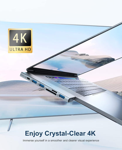 USB C Hub Adapter MacBook - UtechSmart 7 in 2 MacBook Pro/Air Accessories Multiport Adapter with Thunderbolt 3 Port, 100W PD 4K@30Hz, 40Gbps 4K HDMI, 3*USB3.0 Data Port SD and MicroSD Card Reader