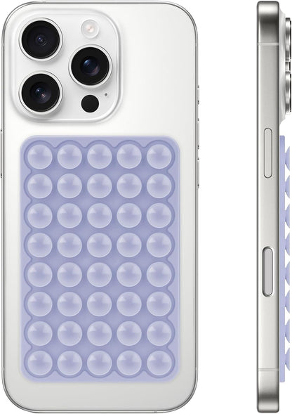Silicone Suction Phone Case Mount, Non Slip Suction Cup Phone Mount, Phone Accessories Holder for Selfies and Videos, Silicon Adhesive Phone Stand Sticky for Cell Phone Lavender