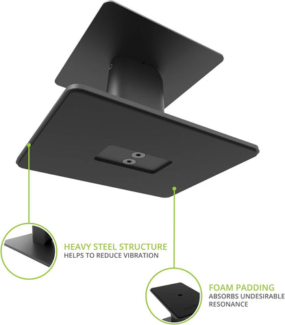 Kanto SP6HD Desktop Speaker Stands for Medium/Large Bookshelf Speakers & Mid-Size/Full-Size 4”-7” Studio Monitors | 6" Tall | Black | Pair