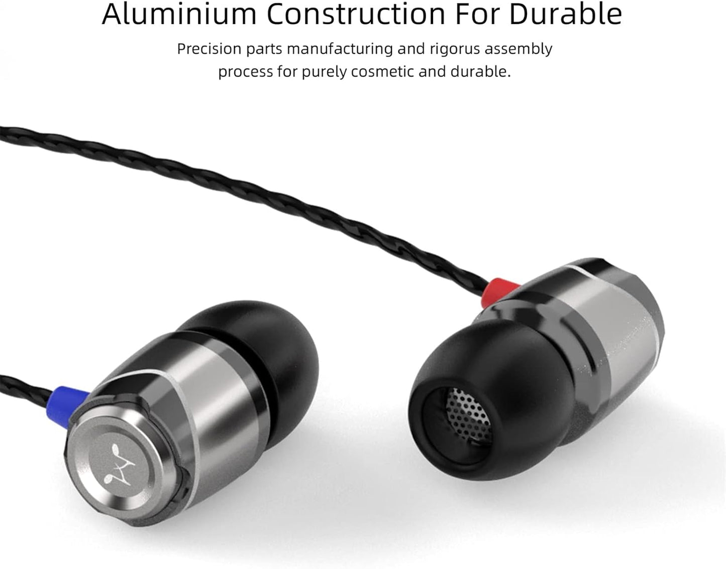 SoundMAGIC E10 Wired Earphones No Microphone HiFi Stereo Earbuds Noise Isolating in Ear Headphones Powerful Bass Tangle Free Cord Gunmetal