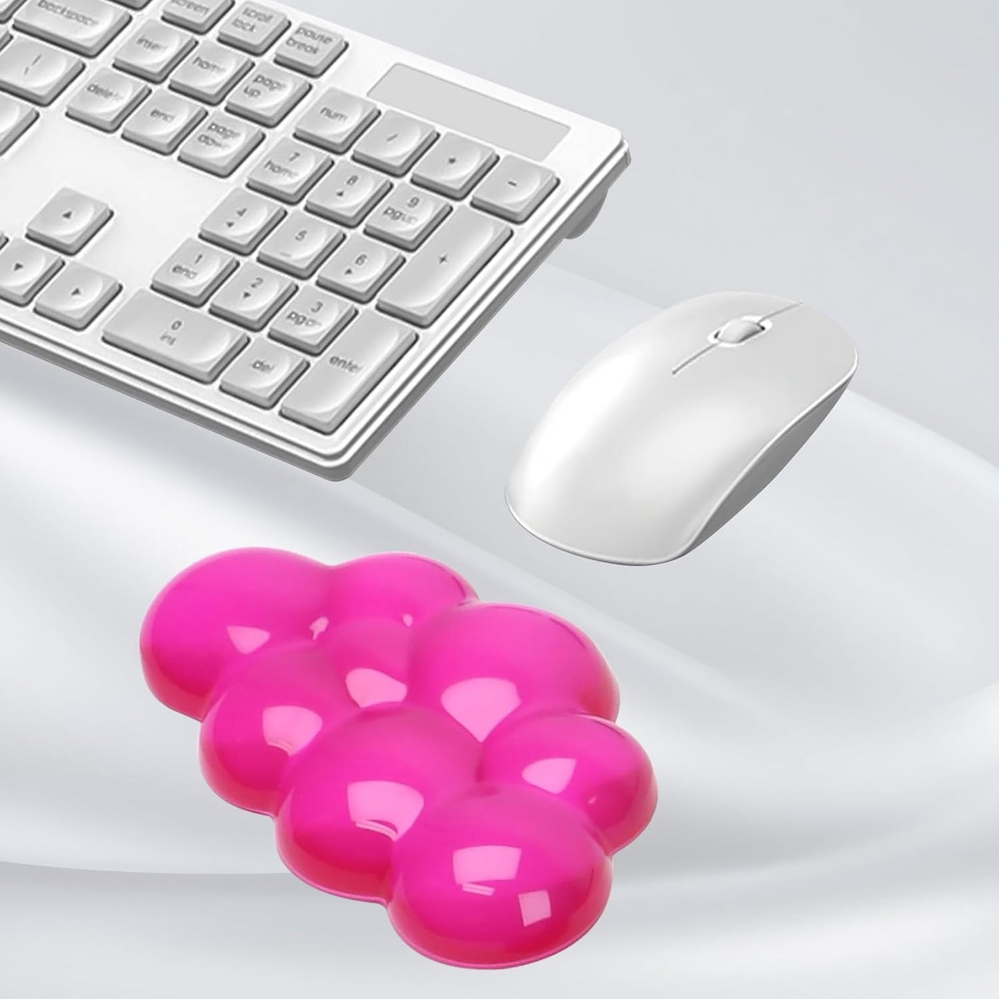 Gel Cloud Mouse Wrist Rest, Cute Wrist Support and Arm Support for Mouse Rest Typing Pain Relief，Suitable for Office/Computer/Laptop/Gaming (Transparent Red)