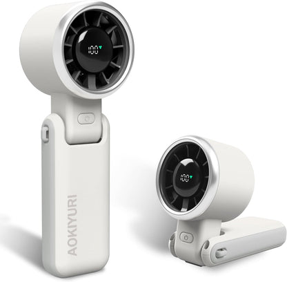 Foldable Handheld Fan | 5-Speed Turbo Blast | 16-Hour Runtime | Type-C Fast Charging | 3-in-1 Portable Design - Perfect for Travel, Camping, Office & Gifts