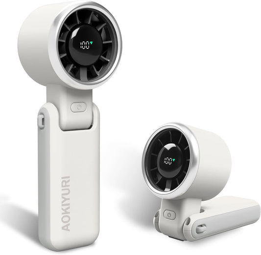 Foldable Handheld Fan | 5-Speed Turbo Blast | 16-Hour Runtime | Type-C Fast Charging | 3-in-1 Portable Design - Perfect for Travel, Camping, Office & Gifts