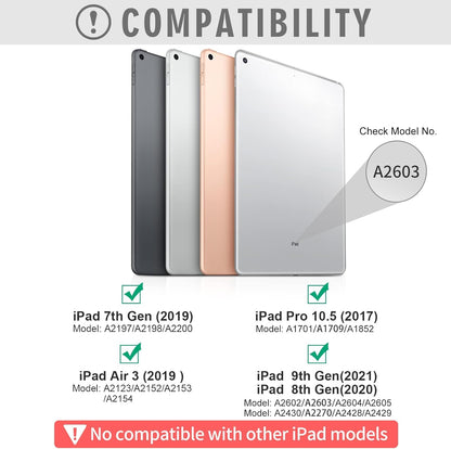 Keyboard Case for iPad 9th/8th/7th Generation 10.2 inch,360° Rotatable iPad Air 3 Pro 10.5-inch Case with Pencil Holder(2021/2020/2019/2017),7 Color Backlit Bluetooth Keyboard Folio Cover (Lake Blue)