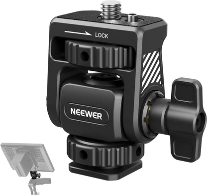 NEEWER Field Monitor Mount Holder with Cold Shoe 360 Swivel 180 Tilt Anti Twist Screw Compatible with Atomos Ninja 5" & 7" Camera Monitor, SmallRig Camera Cage, MA019