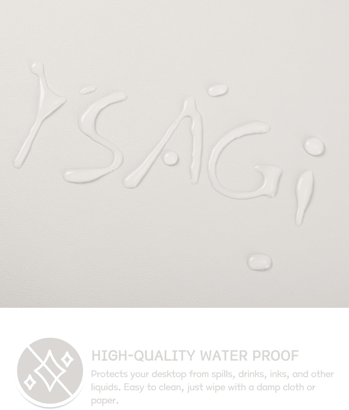 YSAGi Non-Slip Leather Desk Pad XL Size, Waterproof Laptop Computer Desk Keyboard Mat, Table Protector Blotter Mat, Large Mouse Pad for Office/Work/Home/Decor(Apricot Gray, 47.2" x 23.6")-No Band