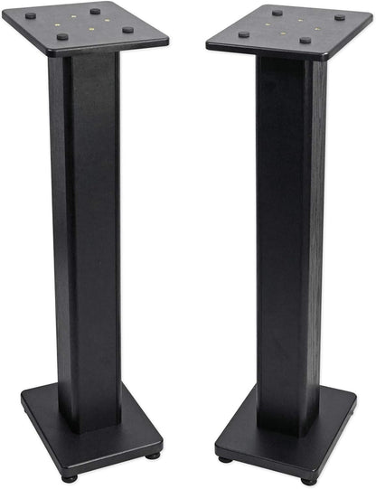 Rockville Pair RHTSB 36 Inch Bookshelf Speaker Stands, High-Performance Wood, Cable Management, Dual Platform Sizes, for Home Theater and Studio Monitors