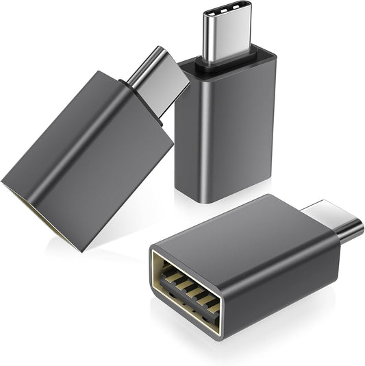 Basesailor USB C to USB Adapter 3 Pack,USBC Male to A Female 3.0 OTG MacBook Pro/Air USB Adapter,Type C Thunderbolt 4 Converter for Apple iPhone 16 15,Mac,iPad,Microsoft Surface,Samsung Galaxy S25 S24