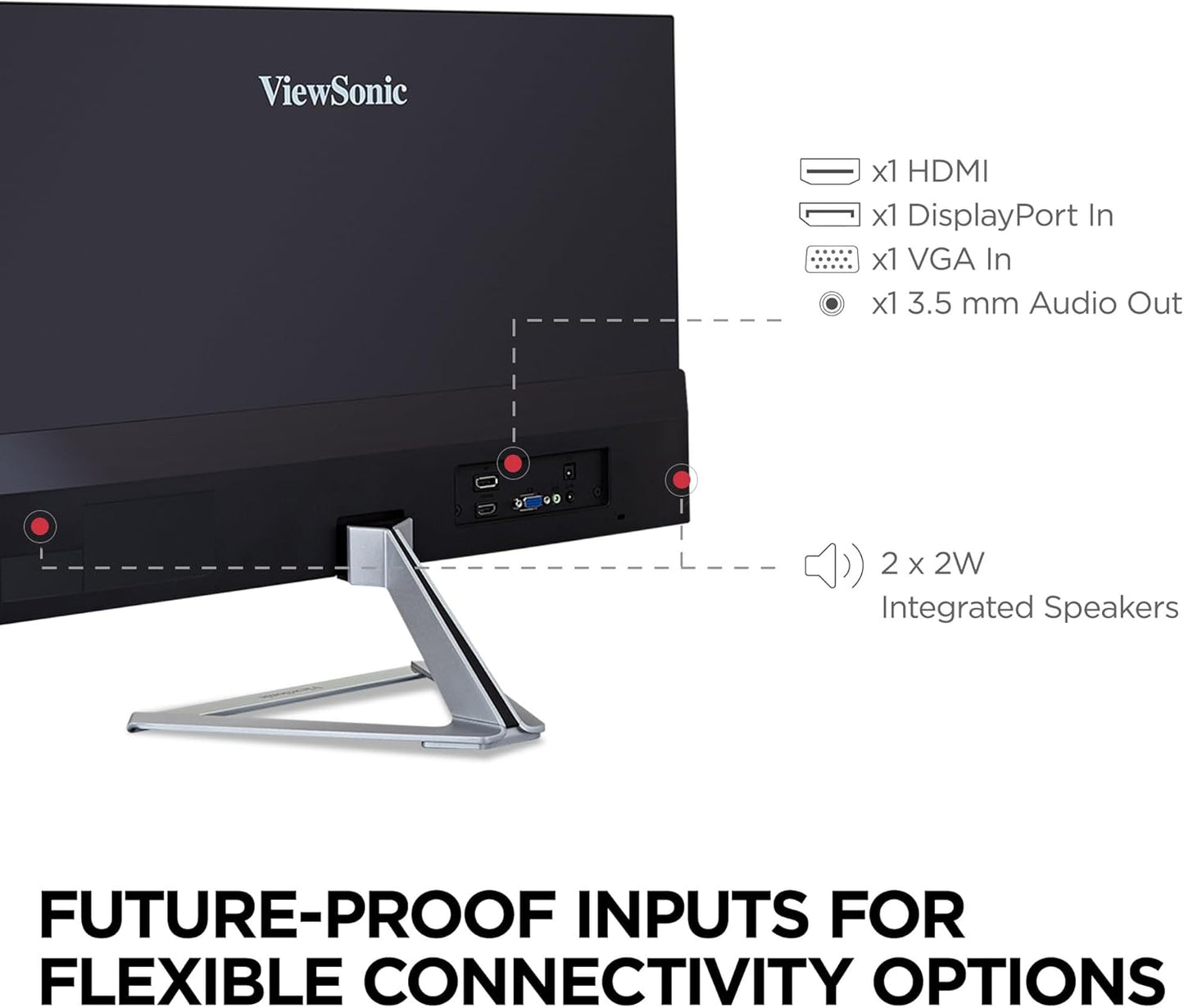 ViewSonic VX2476-SMHD 24 Inch 1080p IPS Monitor with FreeSync, Ultra-Thin Bezels, HDMI and DisplayPort